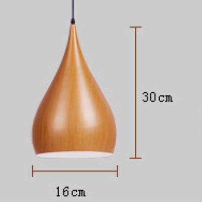 北欧复古木质吊灯创意原木单头木纹家用loft个性灯罩简约茶室饭店