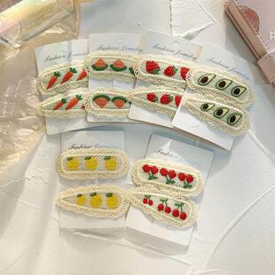 2个樱桃草莓发夹发夹 女孩