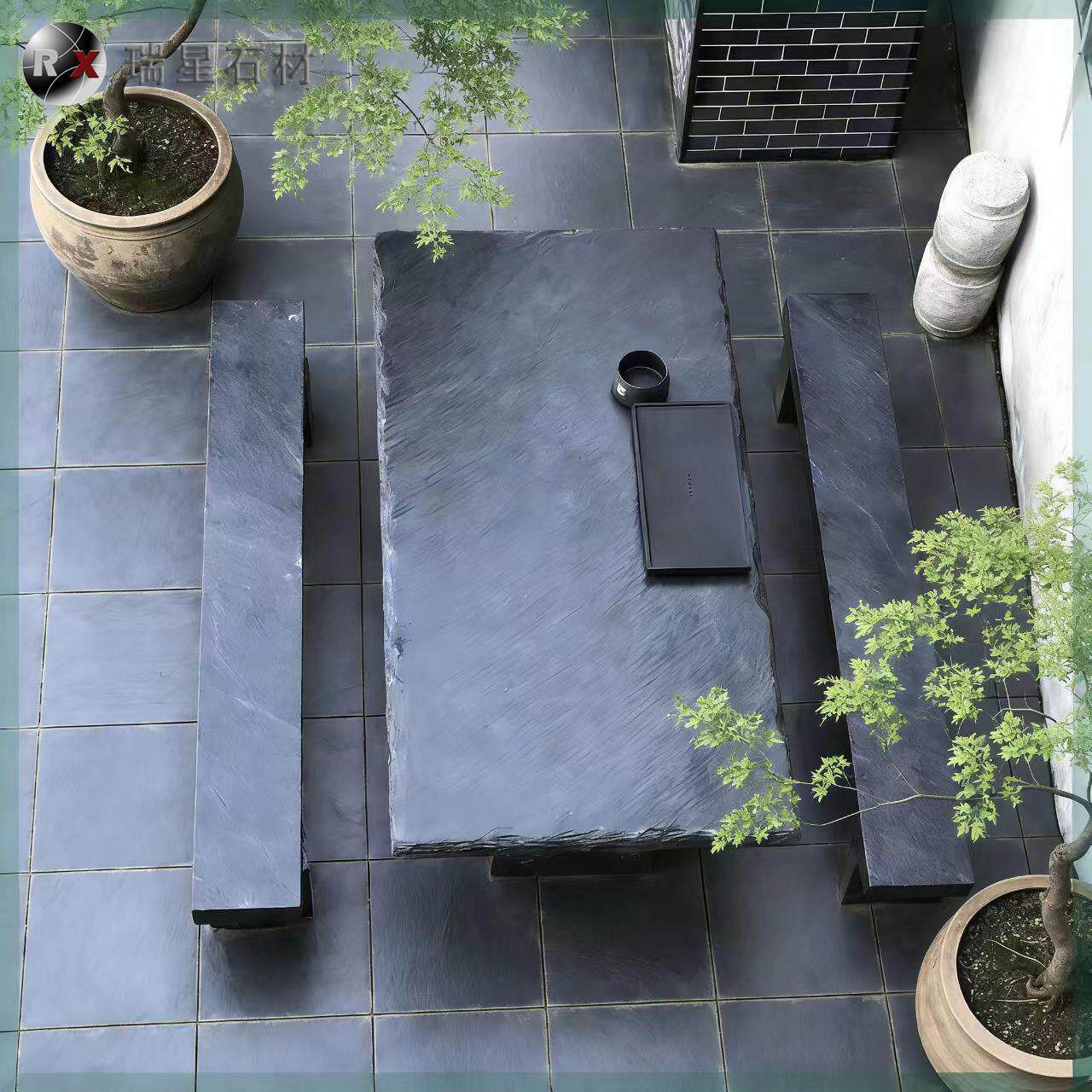 岩板台面定制大青石餐桌餐边柜厨青石板房桌面加工电视柜茶几订制