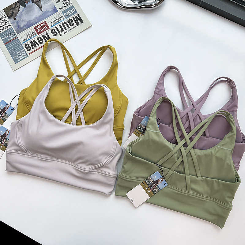 交叉美背瑜伽服普拉提健身含胸垫背心锦纶裸感防震运动文胸,运动/瑜伽/健身/球迷用品,瑜伽内衣,淘宝优惠券,粉丝福利购,淘宝优惠卷