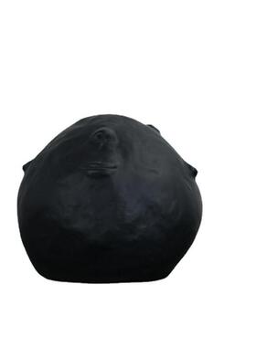 现代简约树脂黑色白色泥丸头摆件书房客厅样板房售楼处轻装饰品