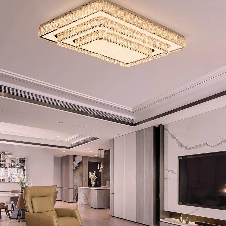 轻奢水晶客厅灯圆形吸顶灯简约现代主卧室灯具年新款客厅主灯