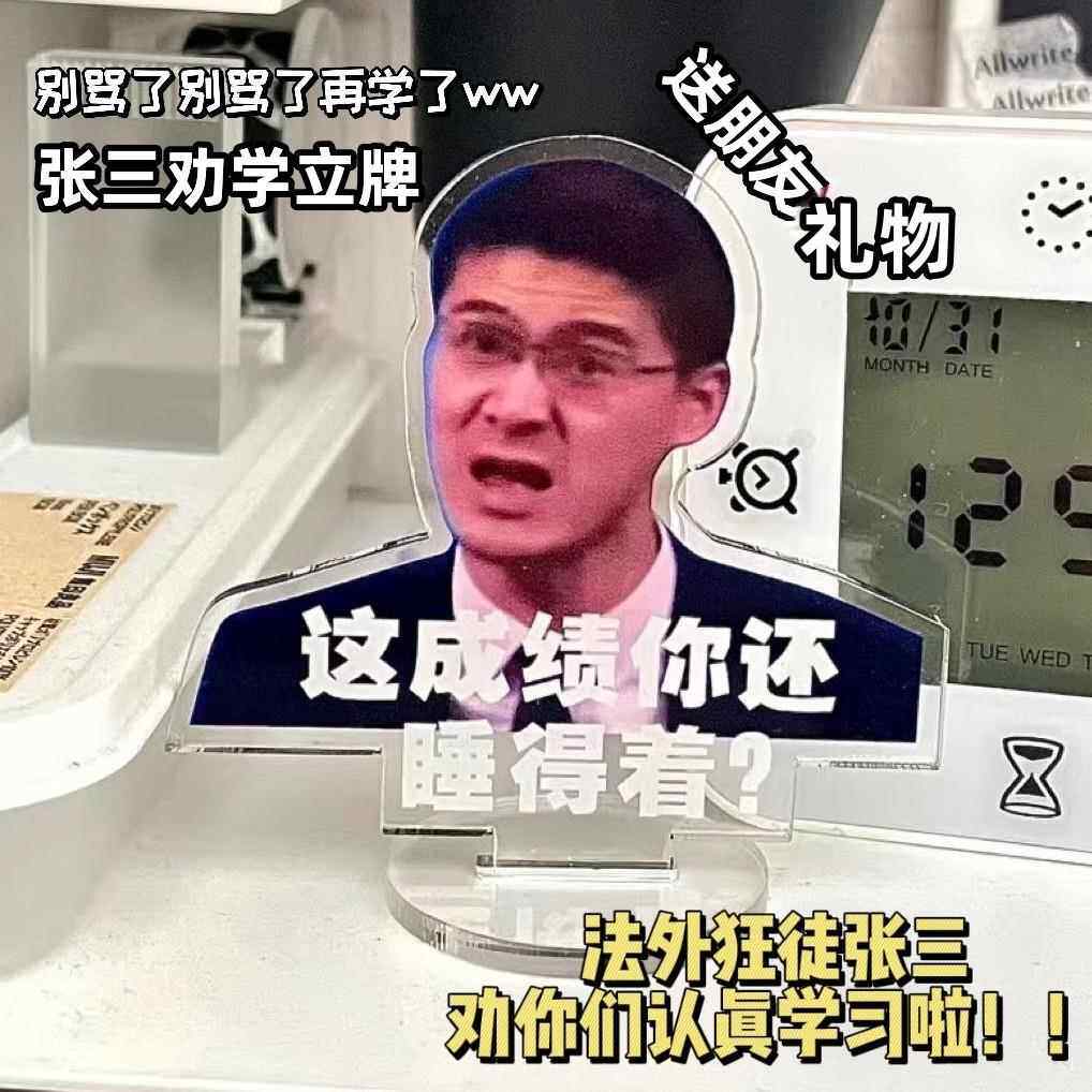 罗翔老师张三督促学习创意立牌搞笑站牌送礼生日礼物学生书房摆件