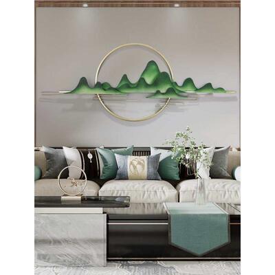 轻奢玄关墙壁饰客厅背景墙饰挂件新中式墙面装饰品金属壁挂饰lokm