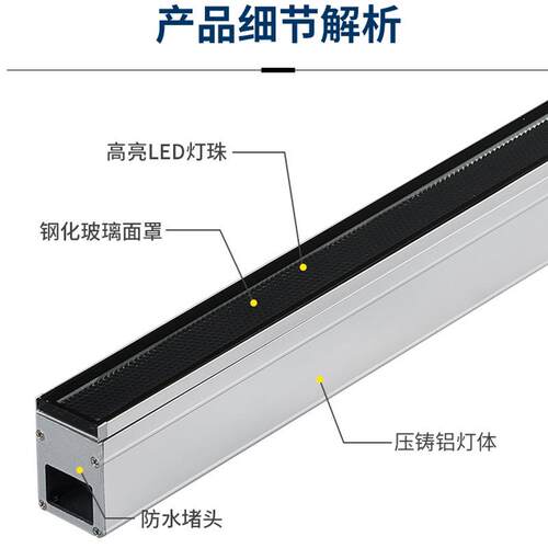 户外防水洗墙灯桥梁楼体LED条形灯地埋洗墙防眩光建筑洗墙灯