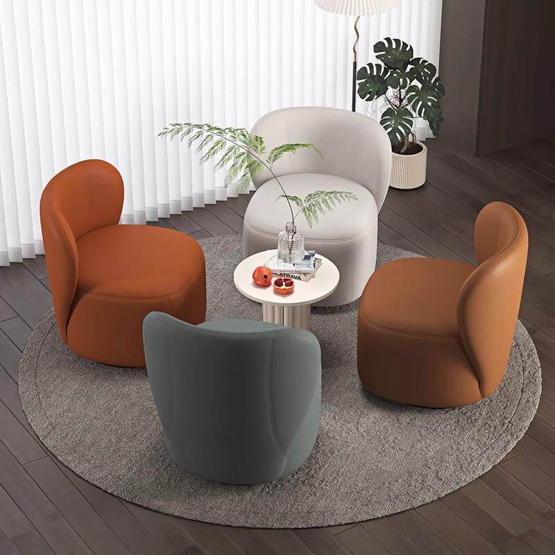 阳台客厅单人懒人小沙发简约休闲沙发椅可旋转轻奢卧室复古梳妆凳