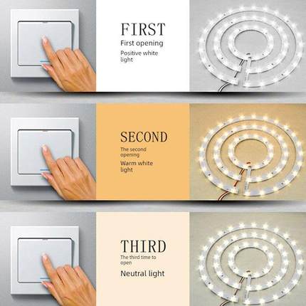 双环Led光源灯板三圆吸顶灯改装三圆灯芯7030三色调光灯