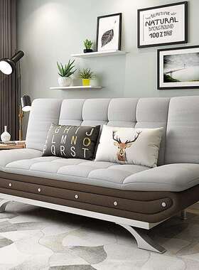 发可小户型出多功能折叠布沙艺三人位简733约客厅组合两用租房家