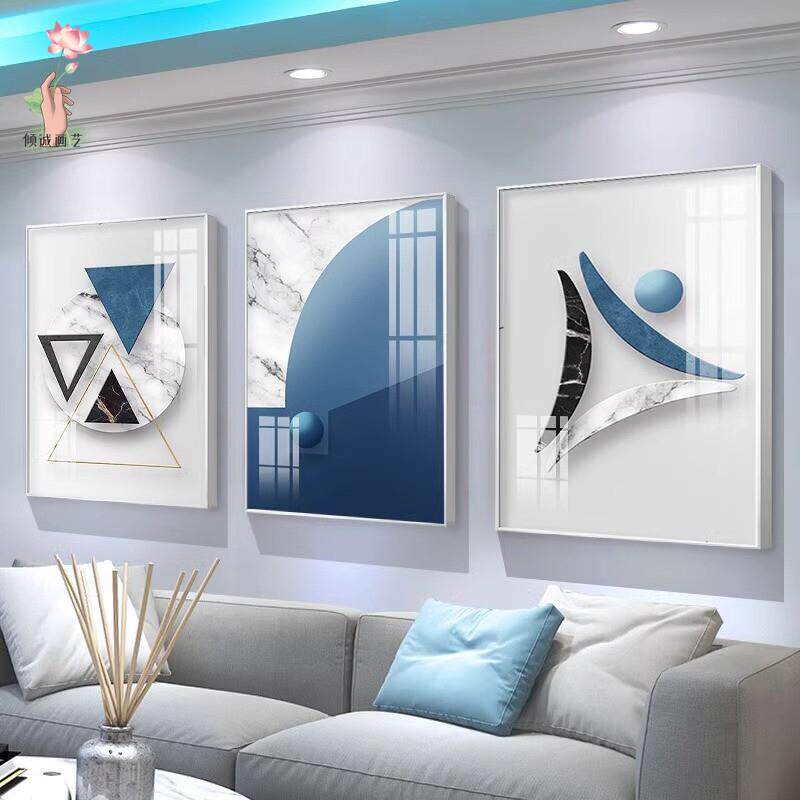 2025新款沙发背景墙装饰画客厅抽象三联挂画轻奢餐厅壁画卧室墙画