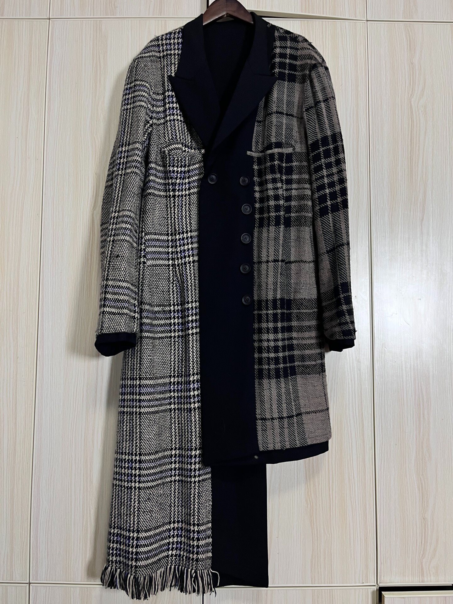 Yohji Yamamoto 20aw Double-Breasted Plaid Coat