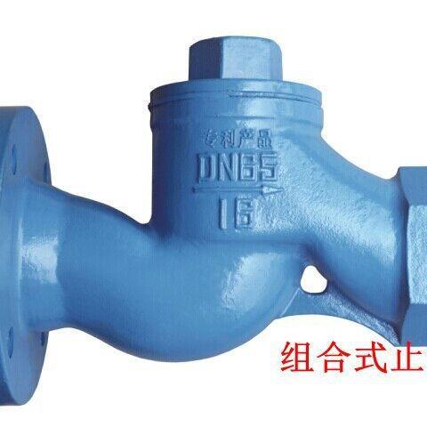 DN65组合止回阀密封截止单向逆止阀门开关不锈钢升降式阀门