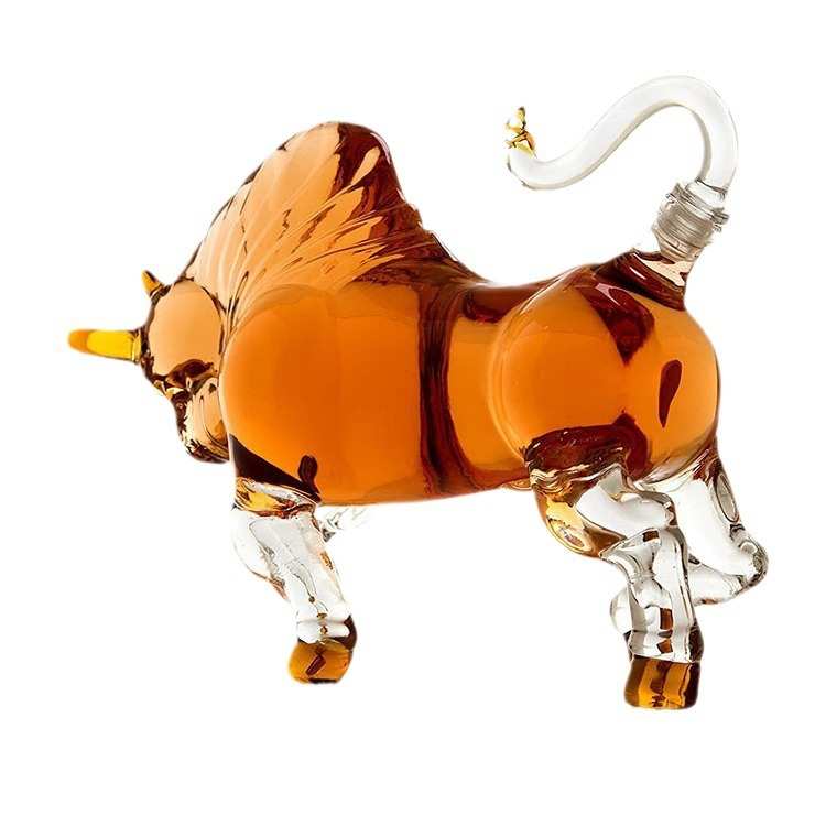 牛酒瓶透明耐热玻璃泡酒瓶摆件十二生肖异形空酒瓶密封罐醒酒器