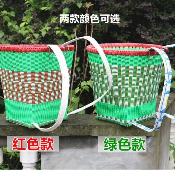 背篓竹黄手篼工成编人彩色家用大号买菜背四川竹竹篮篓SH576597竹