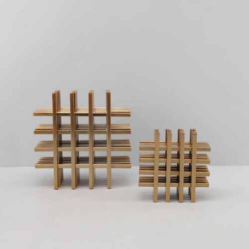 酒柜字格装饰品客厅样板间办公室茶几摆件金属井家居几何创意现代