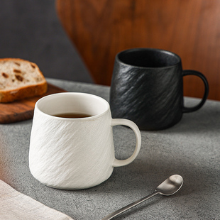 简约陶瓷马克杯大容量喝水杯子小众男生水杯茶杯早餐杯家用情侣杯