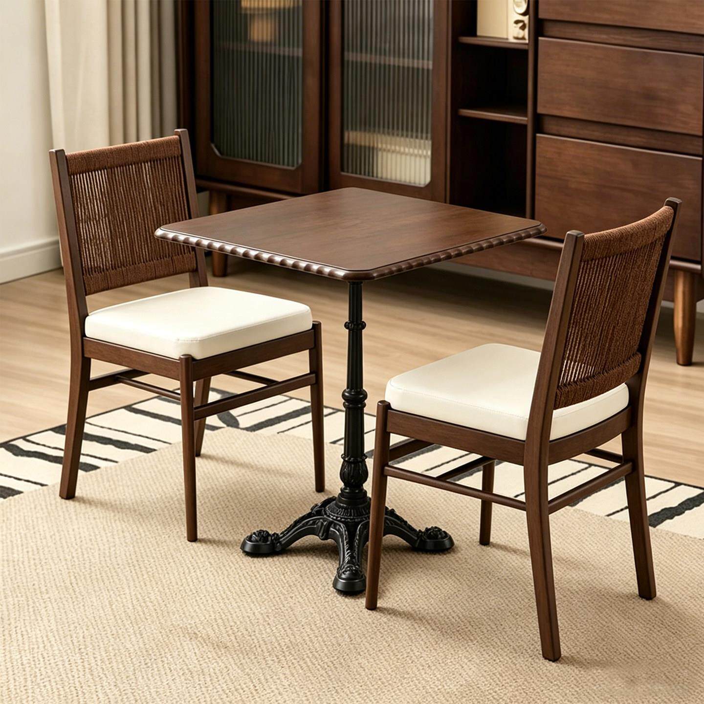 网红山野餐厅桌椅组合料理咖啡厅实木椅子西餐厅烘焙甜品店餐桌椅