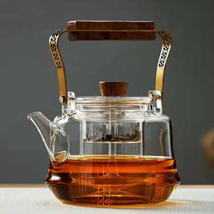 高硼硅玻璃茶壶办公室可电陶炉加热煮茶泡茶壶家用提梁蒸煮茶壶