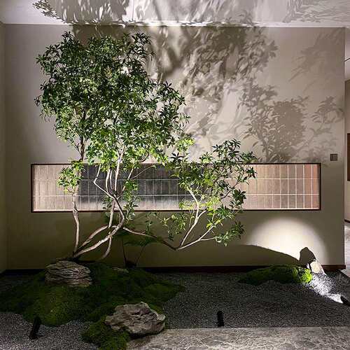 彷真马木绿内植中式造景橱窗植物室榕树装饰树型马醉木造假醉树简