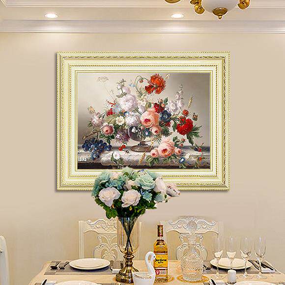 欧式饭厅装饰画壁画床头挂画卧室挂画简欧风格餐桌画大气过道画
