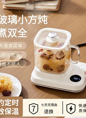 办公室迷你保温养生壶全玻璃静音电炖杯小型炖煮器精致送礼电热杯