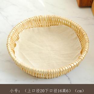 日系家用馒头筐柳编面包厨房桌面编织藤编收纳框鸡蛋水果馍篮子