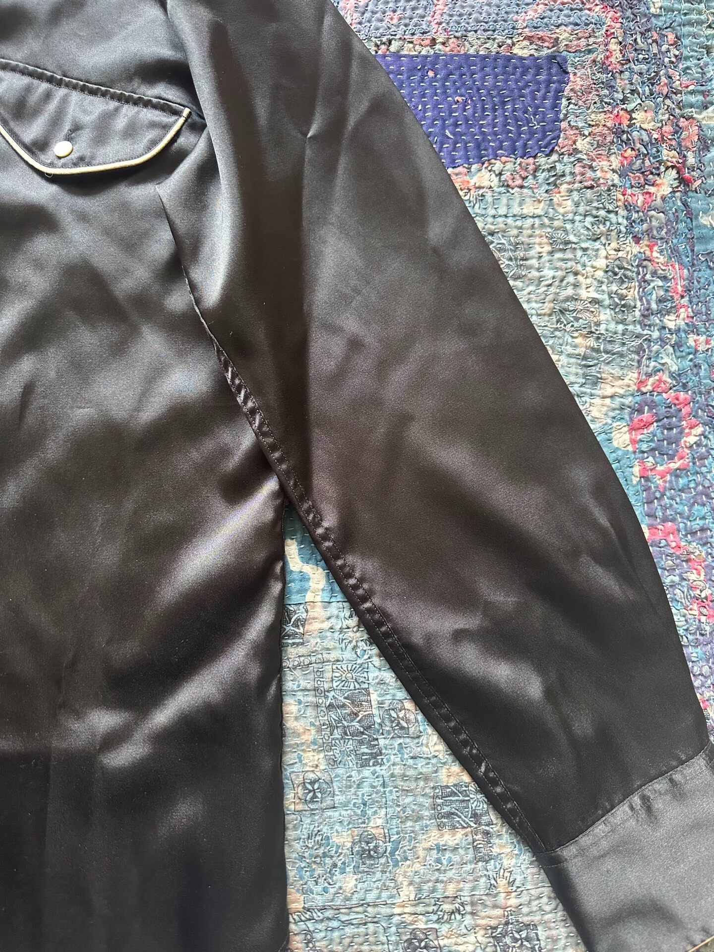 RRL Black Western Embroidery Shirt — back