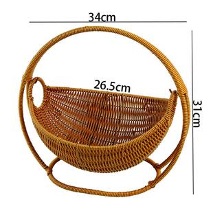 仿藤编织水果篮子创意摇摆果篮家用客厅糖果手工编织收纳篮筐果盘