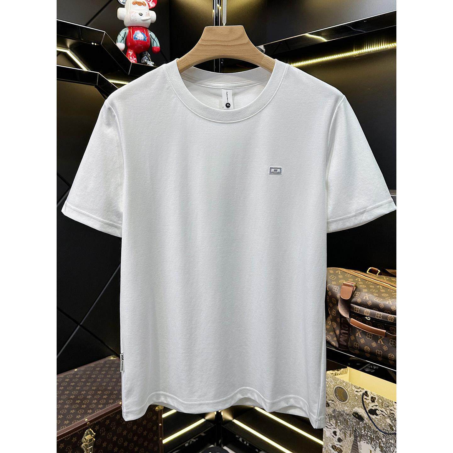 白色短袖T恤男2026夏季新款薄款透气休闲内搭半袖上衣套头打底衫