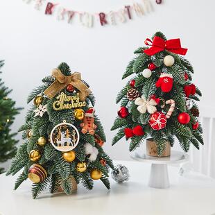 圣诞节装饰品植绒雪松摆件圣诞树仿真诺贝松雪树酒店商场橱窗布置