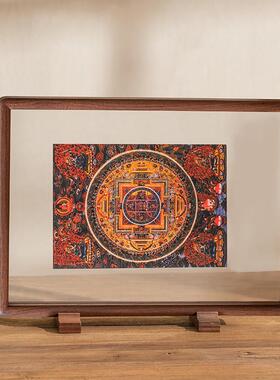 ZQa4摆台黑胡桃实木卯榫透明双面相框A3圆角画框长方形外框玻璃磁