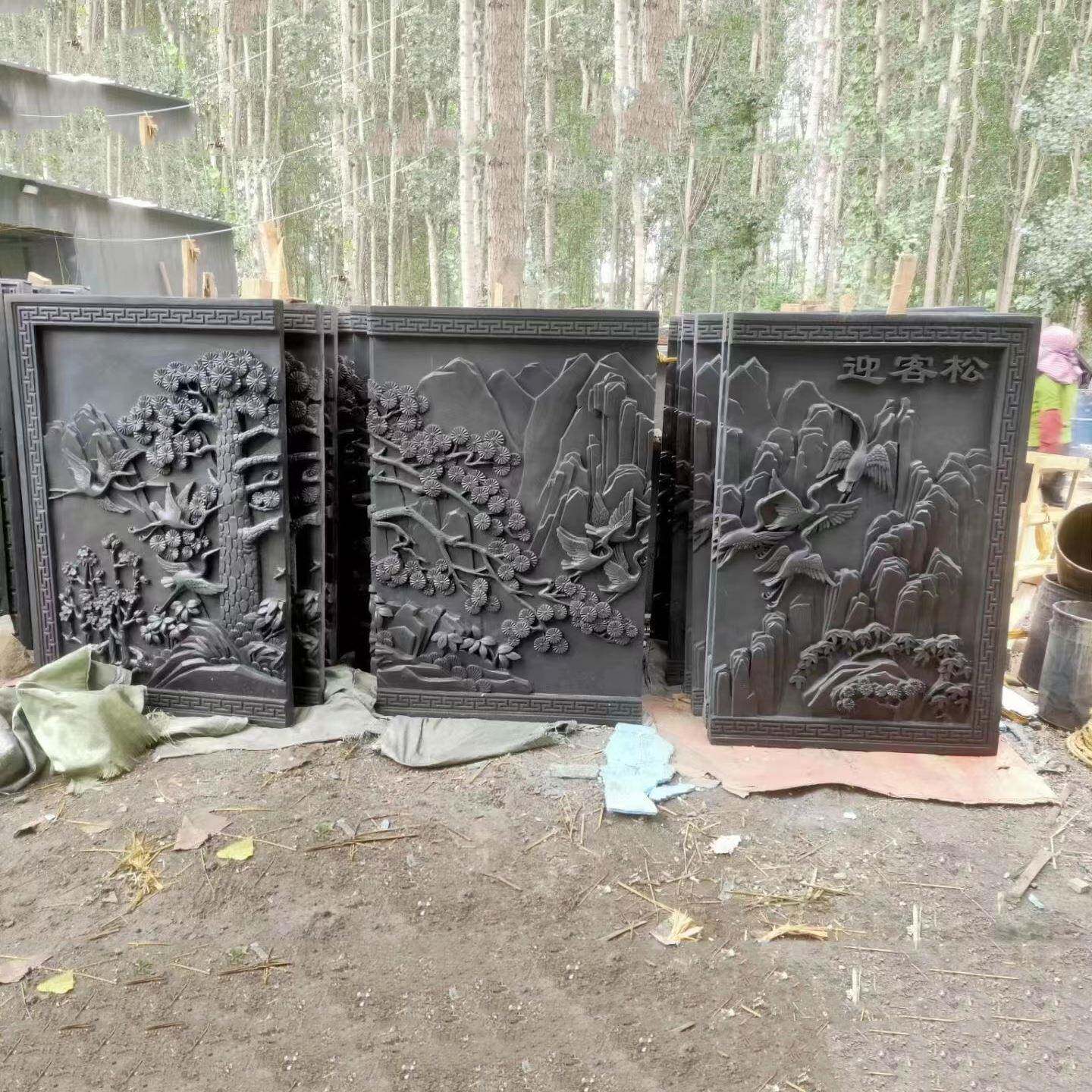 大砖雕影仿壁照壁无品牌/浮幅雕古壁画建墙画一帆风顺古材料中式