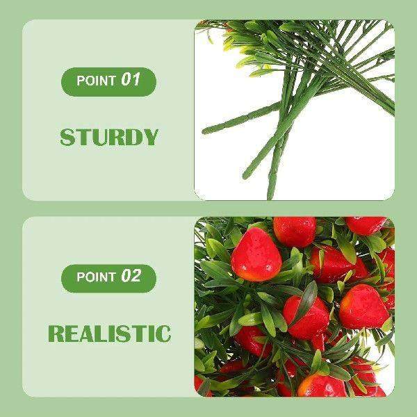 5 Pcs Simulated Strawberry Artificial Stem Bouquet Stems