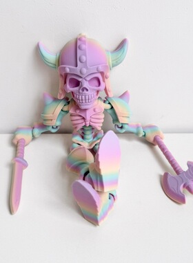 打印骷髅战士关节可动3D模型摆件