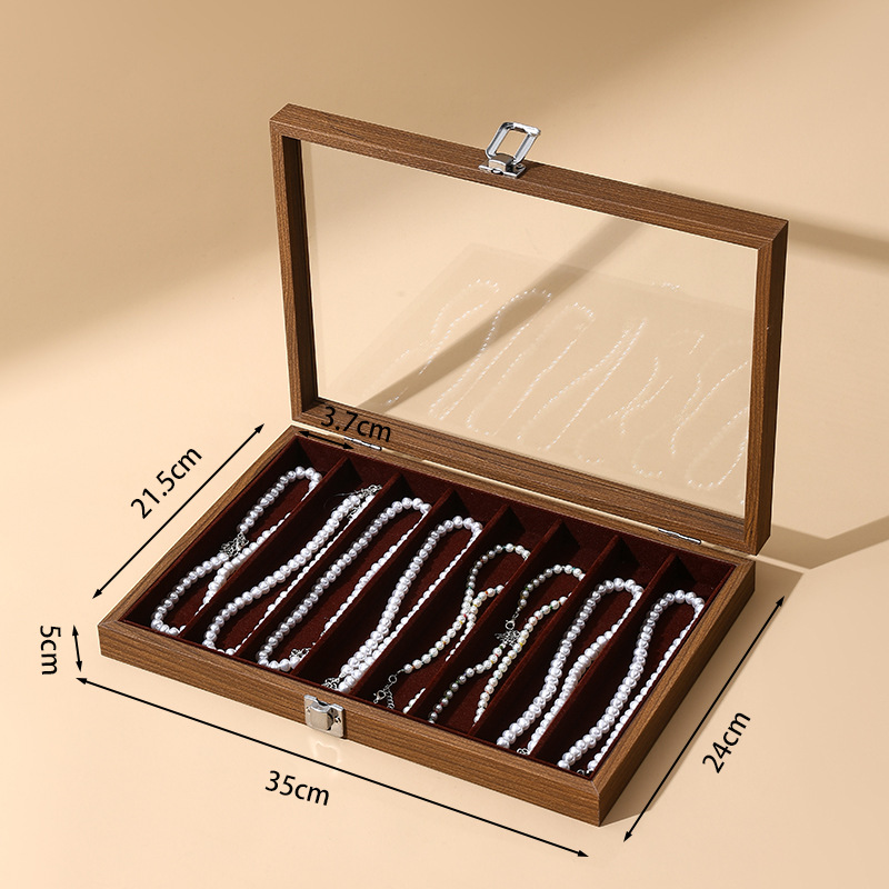 胡桃纹珠宝盒玻璃手镯手串首饰箱