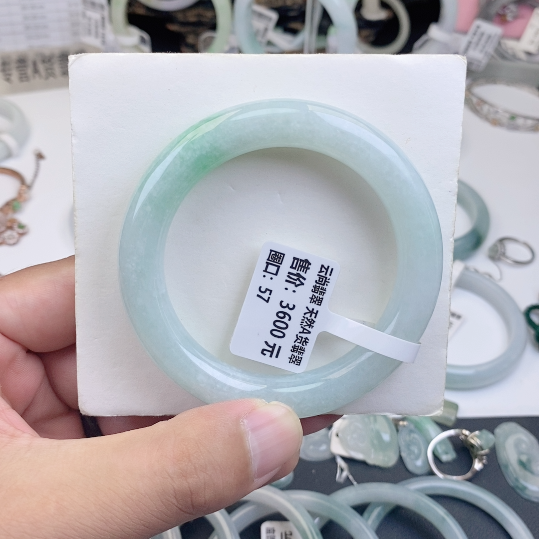 缅甸A货翡翠手镯放漏