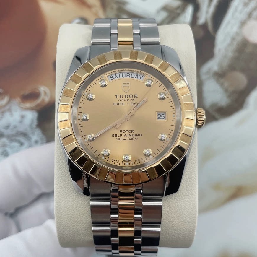 98新帝舵经典系列钢18K金自动机械手表正品42MM男表23013-0018