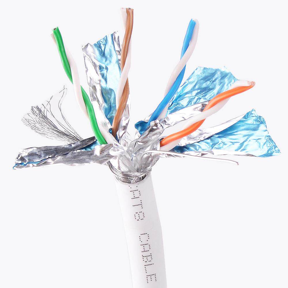 超六类对对屏蔽网线U/FTP CAT6A 六A类单股屏蔽电缆CAT6A网络线