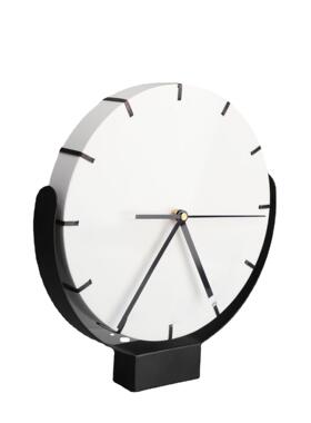 北欧金属黑白拼接表摆件样板房售楼部卧室客厅桌面玄关软装饰品