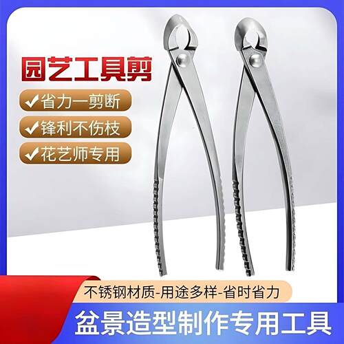 树枝剪园艺盆景工具球节剪刀不锈钢叶芽专用手工球形修剪套装造型
