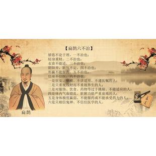 扁鹊行医六不治宣传画 美容院中医养生馆经络养生身体理疗墙贴画