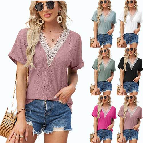 Women's collar with folded sleeves, women's top