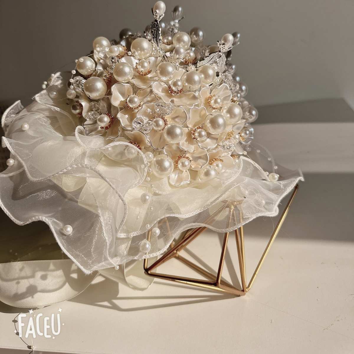 奢华贝壳新娘手捧花Diy材料包权杖珠宝高级感手工制作送闺蜜新人