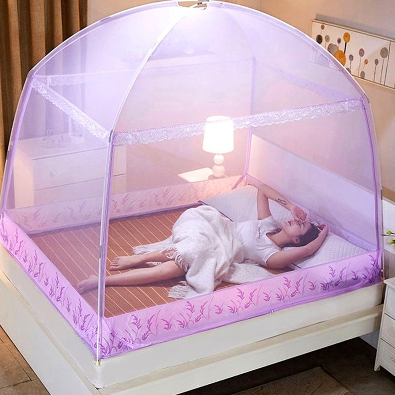 蒙古包蚊帐新款家用2024高免安装全底回底款防摔儿童级三开门拆洗