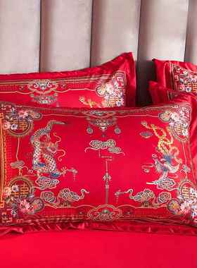 新中式红色wa011结婚四件套婚出庆嫁特价纯床上喜被房婚简约色被