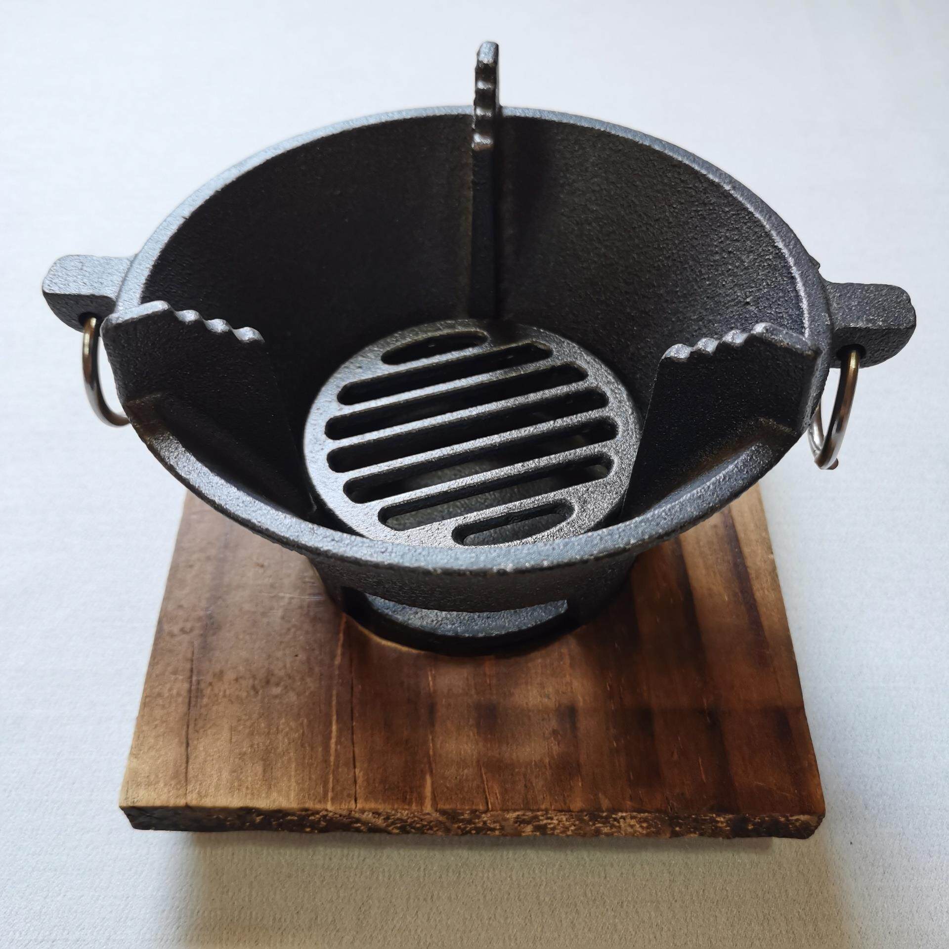 铸铁碳火炉炭炉酒精炉围炉煮茶器温酒炉户外烧烤炉烧烤架圆形烤炉