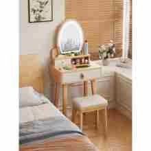 爱莱德实木梳妆台卧室简约现代50cm小型迷你化妆桌小户型60cm新款