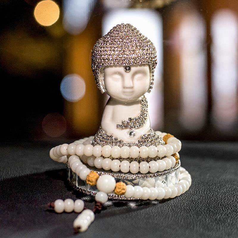 正品汽车香载水座水水晶白瓷摆件车香礼佛品