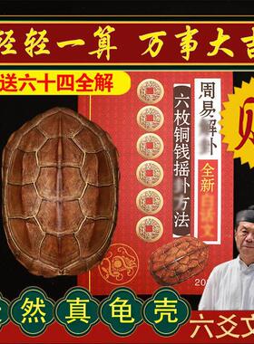 天然真乌龟壳草龟甲文玩六爻起卦六十四卦摇卦工具乾隆铜钱手厂家
