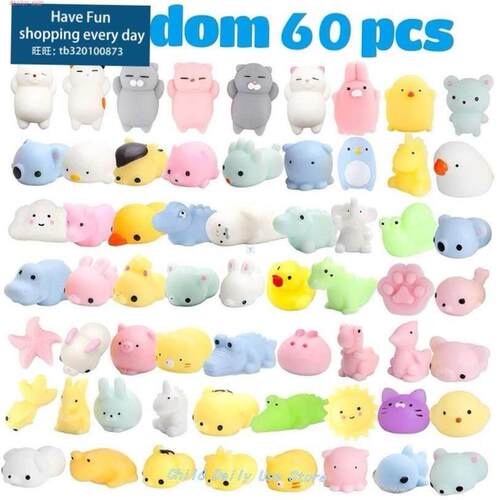 60 PcS SquiShieS Mochi AniMA SquiShy ToyS for KidS PArTy