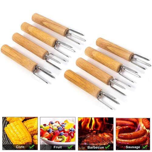 现货玉米叉子玉米烤针 艾条延长器不锈钢bbq玉米插烧烤工具烤肉叉
